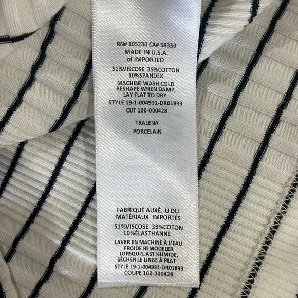 Joie Tralena Striped Rib Knit Body Con Crew Neck Dress Size Medium - Picture 6 of 7